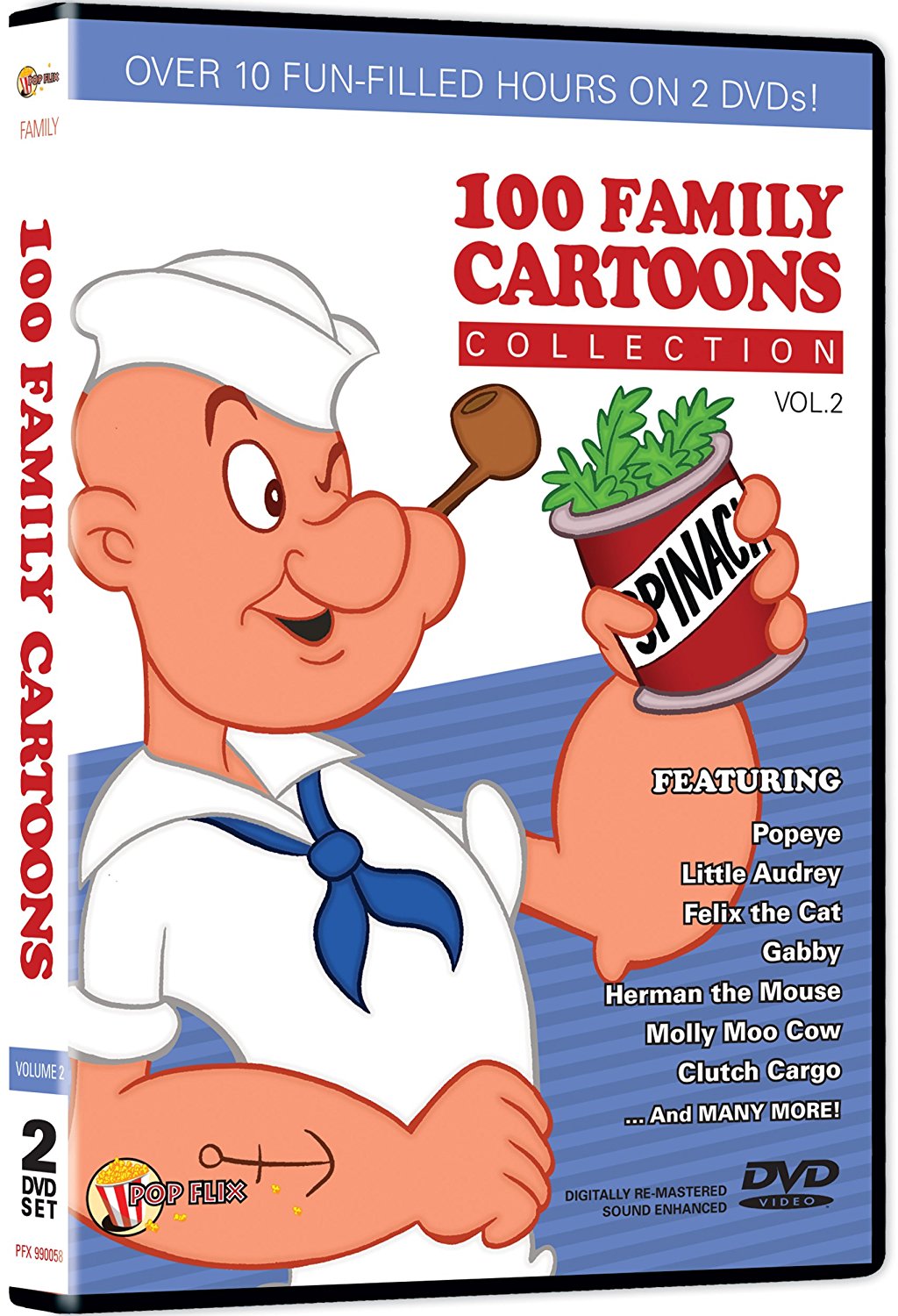 100 Family Cartoons Collection Dvd Set - Popeye, Felix The Cat, Gabby Little Audrey And Many More by Various Artists