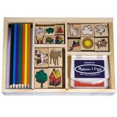 Deluxe Wooden Pencils And Stamp Set Melissa And Doug 