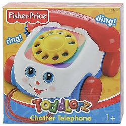 Toddler's First Retro Chatter Phone Rotary Pull-along Toy Telephone Fisher Price 