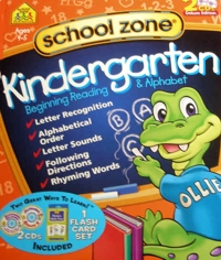 On-track Kindergarten Beginning Reading & Alphabet Deluxe Edition Cds/flash Card Software Box Set School Zone 